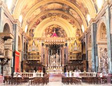 Interior of St John's Co-Cathedral, Valletta, Malta. Creator: Peter Thompson