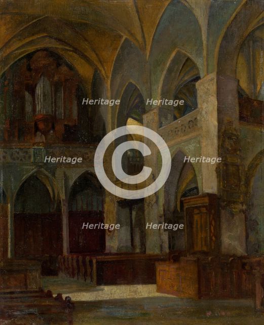 Interior of St. James Church in Levoca, 1910-1920. Creator: Florián Milan.
