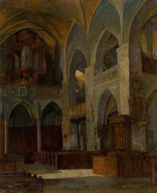 Interior of St. James Church in Levoca, 1910-1920. Creator: Florián Milan