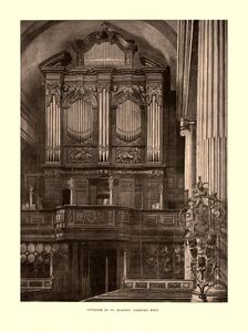 Interior of St. Magnus Looking West mid-late 19th century. Creator: Unknown