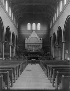 Interior of St. Marks church, Washington, D.C. - view down center aisle toward altar, c1900. Creator: Frances Benjamin Johnston