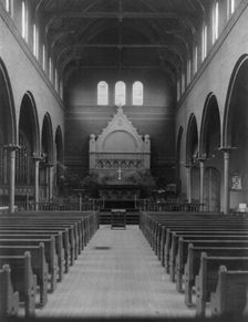 Interior of St. Marks church, Washington, D.C. - view down center aisle toward altar, c1900. Creator: Frances Benjamin Johnston