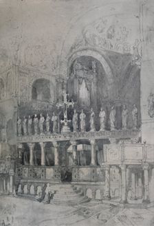 Interior of St. Mark's c1830, (1925). Creator: Samuel Prout