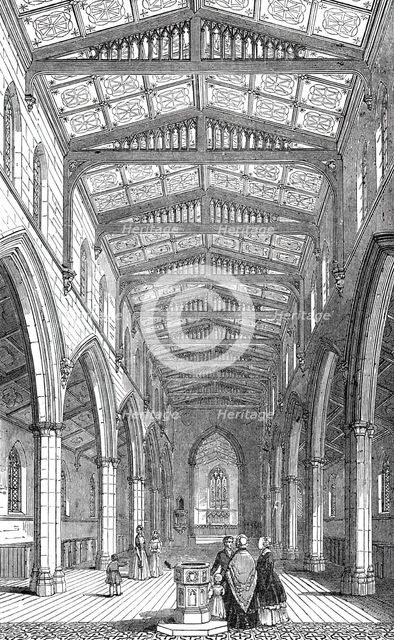 Interior of St. Mary's New Church, Herne Hill, 1844. Creator: Unknown.