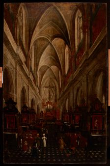 Interior of St Mary's Church in Krakow, c1840. Creator: Teodor Baltazar Stachowicz