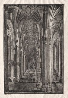 Interior of St. Stephen's Cathedral in Vienna, c. 1810. Creator: Karl Friedrich Schinkel (German, 1781-1841)