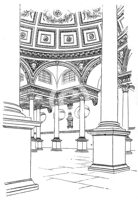 Interior of St Stephen's Church, Walbrook, City of London, 1893. Artist: Unknown