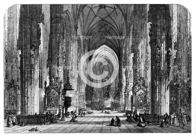 Interior of St. Stephen's, Vienna, by S. Read, 1868. Creator: William James Palmer.