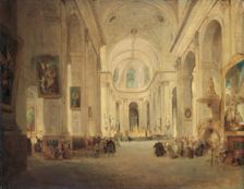 Interior of St Sulpice, Paris 1834. Creator: John Scarlett Davis