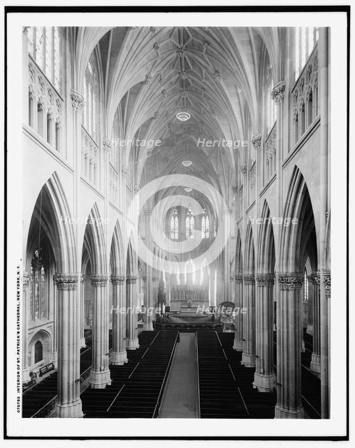 Interior of St. Patrick's Cathedral, New York, N.Y., c.between 1900 and 1910. Creator: Unknown.