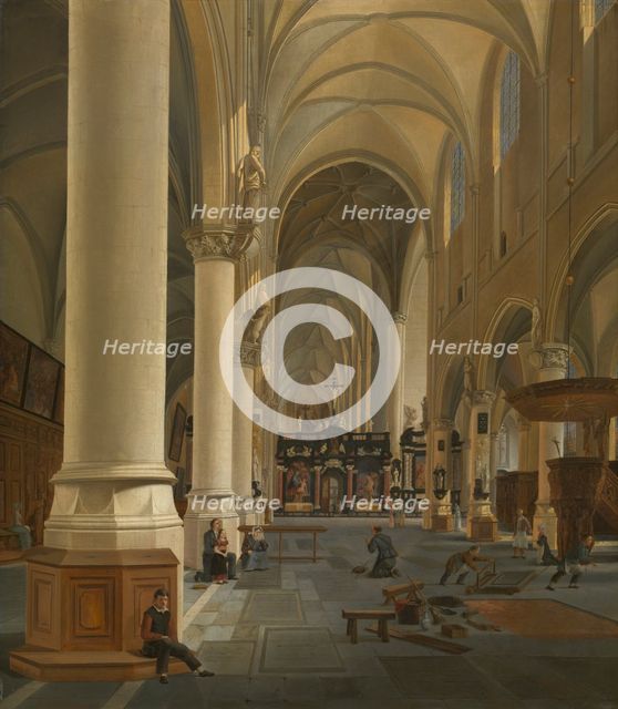 Interior of St. Paul's Church in Antwerp, 1826. Creator: Joseph Chretien Nicolie.