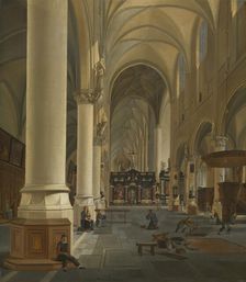 Interior of St. Paul's Church in Antwerp, 1826. Creator: Joseph Chretien Nicolie