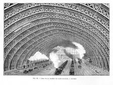 Interior of St Pancras Railway Station, London, 1865. Creator: Unknown