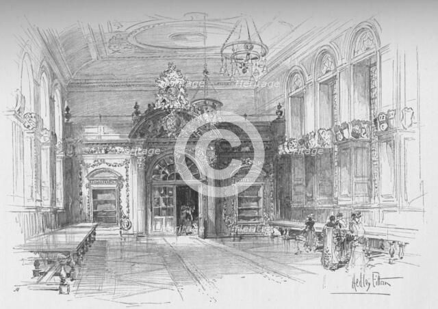 Interior of Stationers' Hall, City of London, c1910 (1911). Artist: Hedley Hilton.