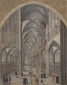 Interior of Strasbourg Cathedral, ca. 1625-30. Creator: Attributed to Jacob van der Heyden