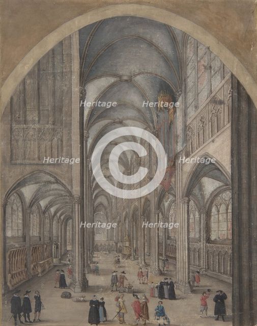 Interior of Strasbourg Cathedral, ca. 1625-30. Creator: Attributed to Jacob van der Heyden.