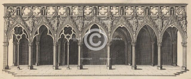 Interior of Strasbourg Cathedral Showing the Choir Screen, 1617. Creator: Johann Jakob Arhardt.