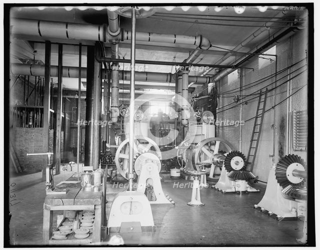 Interior of power house, Sault Ste. Marie, between 1890 and 1899. Creator: Unknown.
