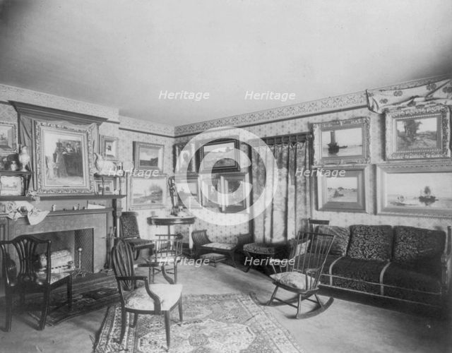 Interior of Parker Mann house, "Tanglebank," Kalorama Avenue, N.W., Washington, D.C., c1890 - c1910. Creator: Frances Benjamin Johnston.