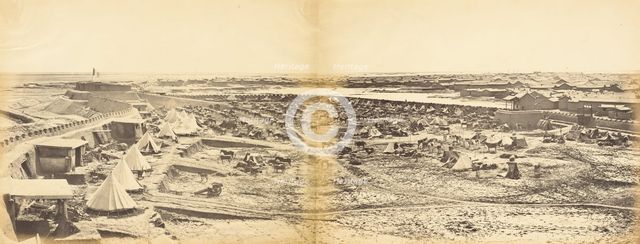 Interior of Pehtang Fort Showing Probyn's Horse, August 1, 1860, 1860. Creator: Felice Beato.