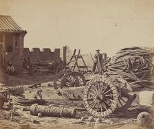 Interior of Pehtang Fort Showing the Magazine and Wooden Gun, August 1, 1860, 1860. Creator: Felice Beato