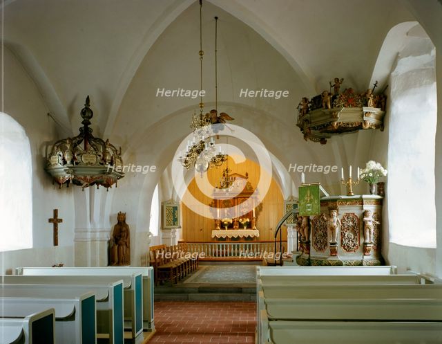 Interior of Perstorp church, Perstorp, Sweden.  Creator: Unknown.