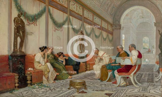Interior of Roman Building with Figures, late 19th century. Creator: Ettore Forti.