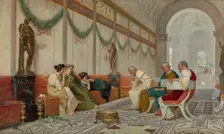 Interior of Roman Building with Figures, late 19th century. Creator: Ettore Forti