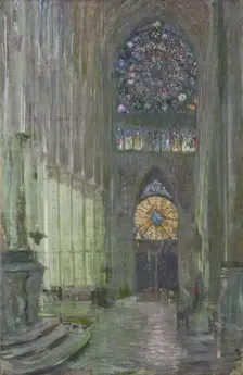 Interior of Reims Cathedral, c1892. Creator: Helleu, Paul César (1859-1927)