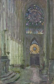 Interior of Reims Cathedral, c1892. Creator: Helleu, Paul César (1859-1927)