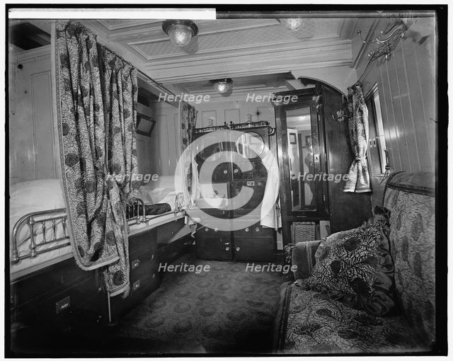 Interior of S.S. Prinzessin Victoria Luise, a stateroom, between 1900 and 1910. Creator: Unknown.