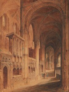 Interior of Westminster Abbey, 1811. Creator: John Coney