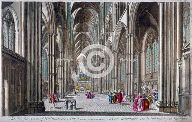Interior of Westminster Abbey, London, 1753. Artist: Anon