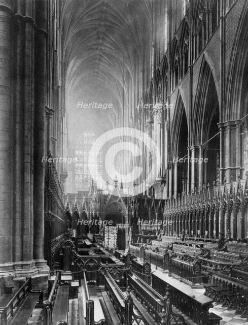 Interior of Westminster Abbey, London, 1924-1926. Artist: WF Mansell