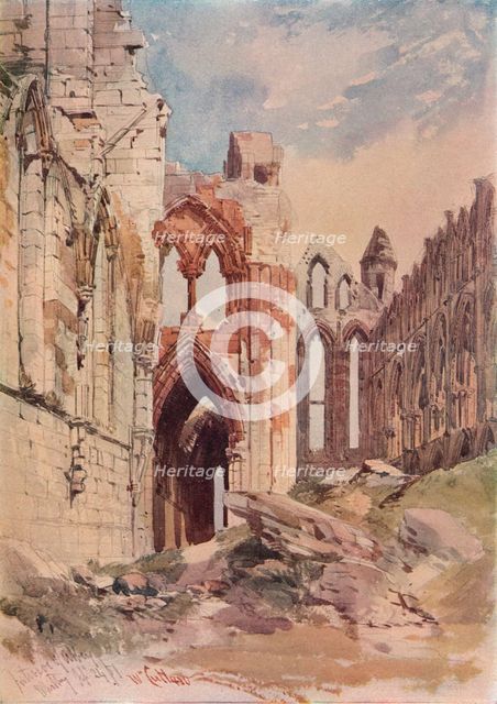 'Interior of Whitby Abbey', c1915. Artist: William Callow.