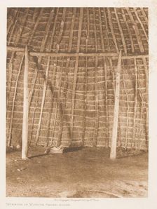 Interior of Wichita grass-house, 1927. Creator: Edward Sheriff Curtis