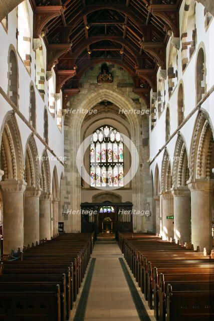 Interior of Wimborne Minster, Dorset. 