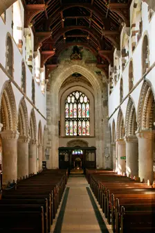 Interior of Wimborne Minster, Dorset. Creator: Peter Thompson