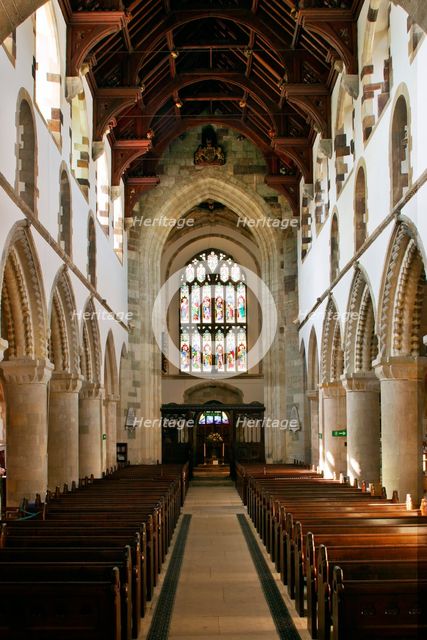 Interior of Wimborne Minster, Dorset.  Creator: Peter Thompson.