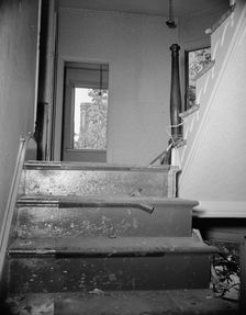Interior of wrecked houses on Independence Avenue, Washington, D.C, 1942. Creator: Gordon Parks