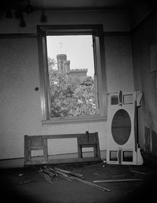 Interior of wrecked houses on Independence Avenue, Washington, D.C, 1942. Creator: Gordon Parks