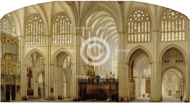 Interior of Toledo Cathedral, between c1862 and c1864. Creator: Francisco Hernández Tomé.