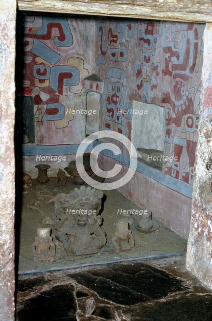 Interior of Tomb 104, Classic Period, Monte Alban, Mexico, c550. Artist: Unknown.