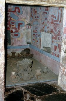 Interior of Tomb 104, Classic Period, Monte Alban, Mexico, c550