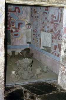 Interior of Tomb 104, Classic Period, Monte Alban, Mexico, c550