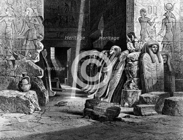 'Interior of Temple Apet, Karnack', 1881. Creator: M. Weber.