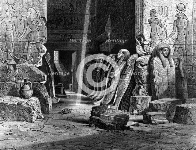 'Interior of Temple Apet, Karnack', 1881. Creator: M. Weber.