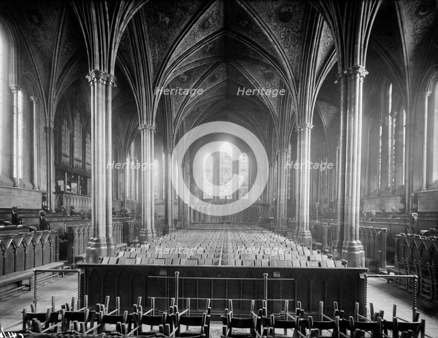 Interior of Temple Church, City of London, c1860-c1922. Artist: Henry Taunt.