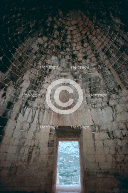 Interior of the Mycenaean 'Treasury of Atreus'. Artist: Unknown