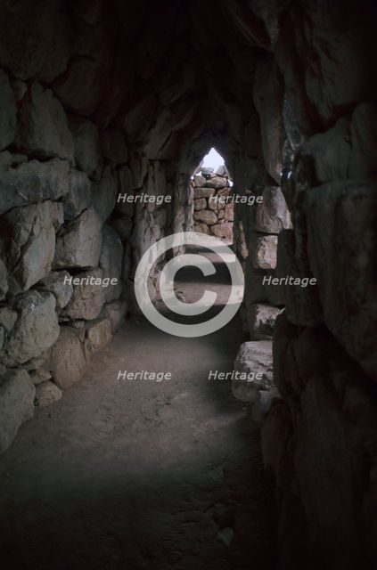 Interior of the Mycenaean palace-fortress at Tiryns in Greece, 13th century BC. Artist: Unknown